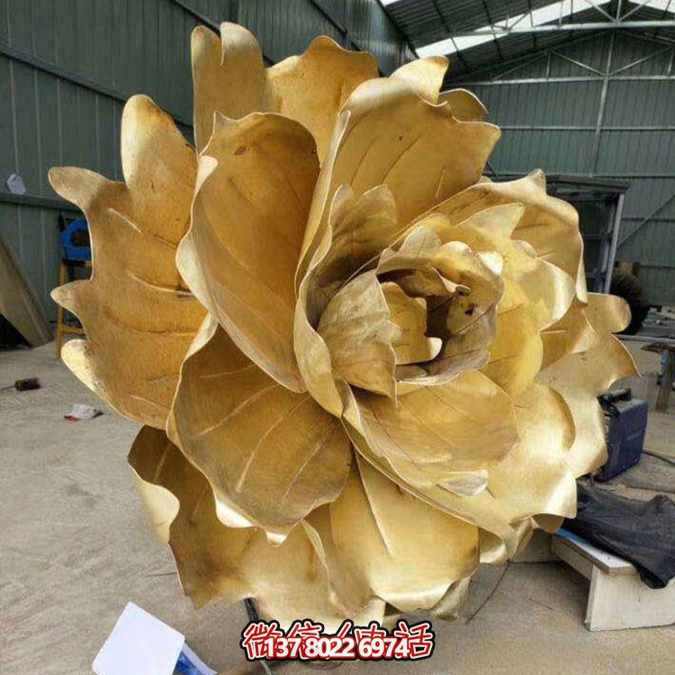 不銹鋼蓮花擺件，彩繪噴漆外觀