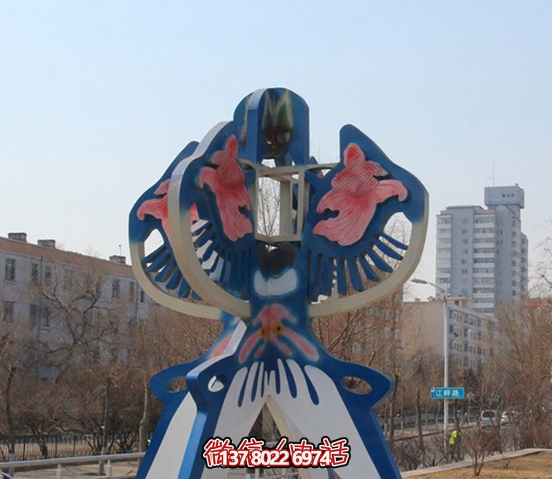 精美藍色石雕大型文化廣場彩繪風箏雕塑 精美藍色石雕大型文化廣場彩繪風箏雕塑