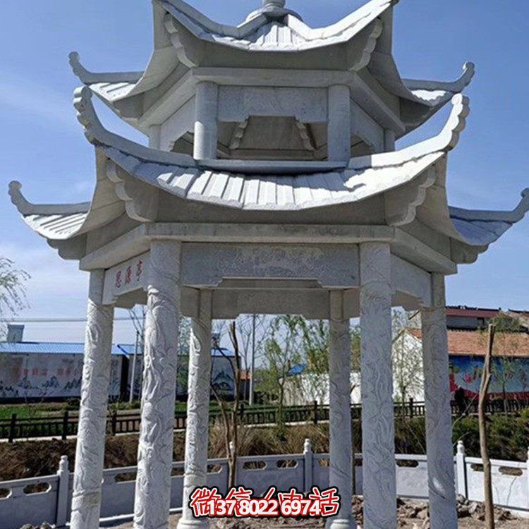 精美大理石石雕涼亭，打造完美的戶外園林景觀