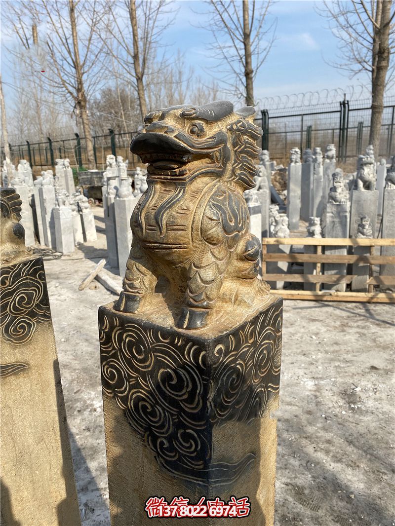 傳統(tǒng)風格古典庭院——祥云環(huán)繞、大理石拴馬柱