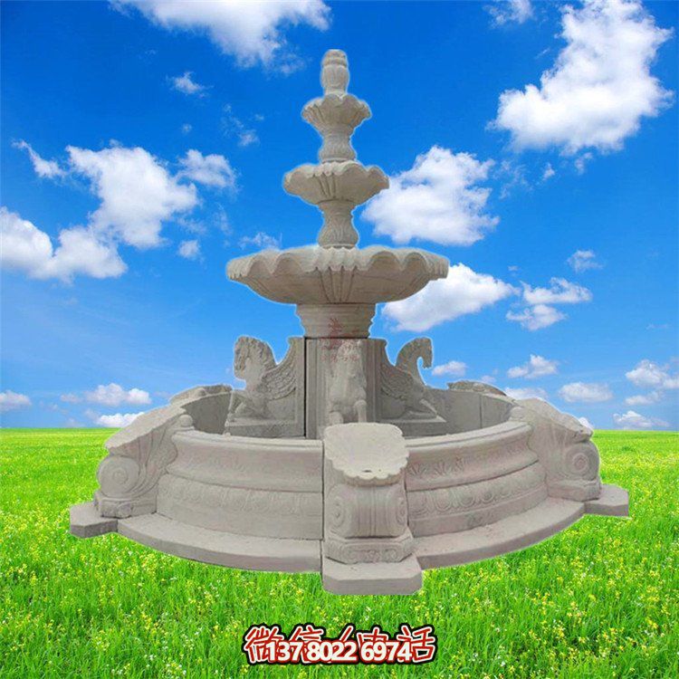 精美石雕噴泉，點綴大理園林之美