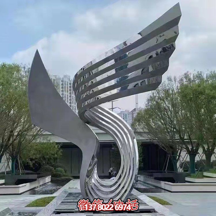 異性不銹鋼拉絲幾何景觀擺件