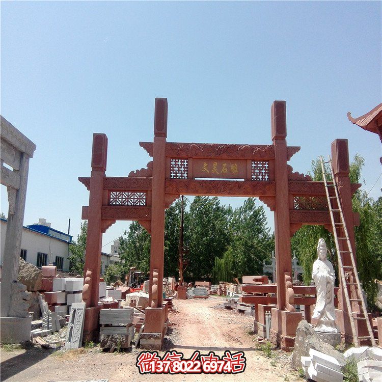 仿古雕塑擺件，青石大理石裝飾門樓牌樓牌坊村口