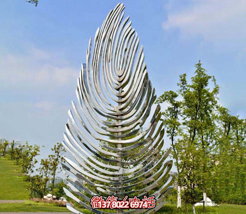 飯店門(mén)口不銹鋼鏡面鏤空樹(shù)雕塑