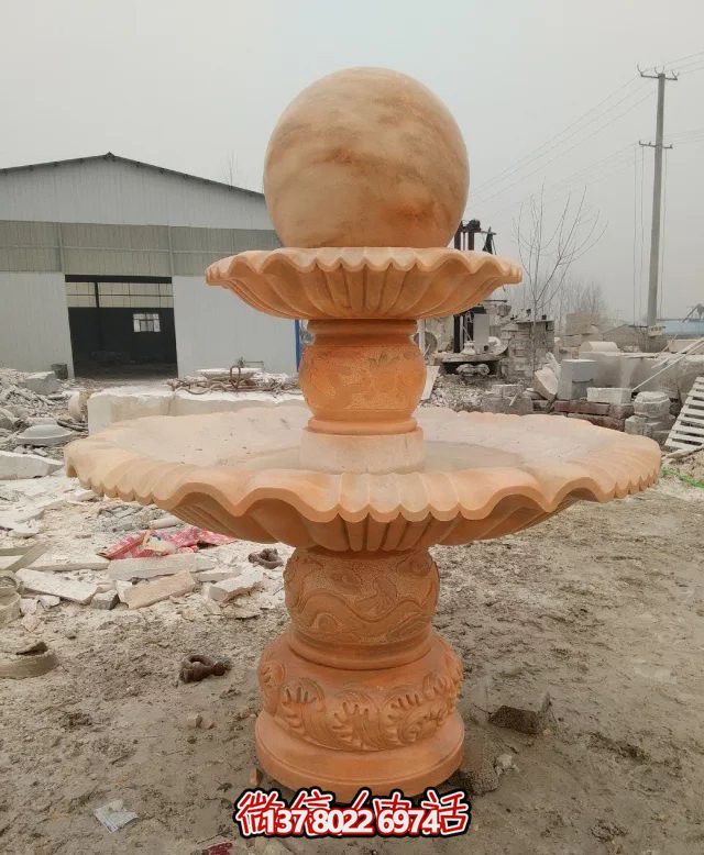 公司招財雙層風水球石雕 公司招財雙層風水球石雕