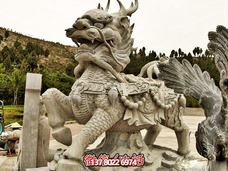 戶外廣場(chǎng)大型動(dòng)物景觀石雕神獸麒麟雕塑 戶外廣場(chǎng)大型動(dòng)物景觀石雕神獸麒麟雕塑