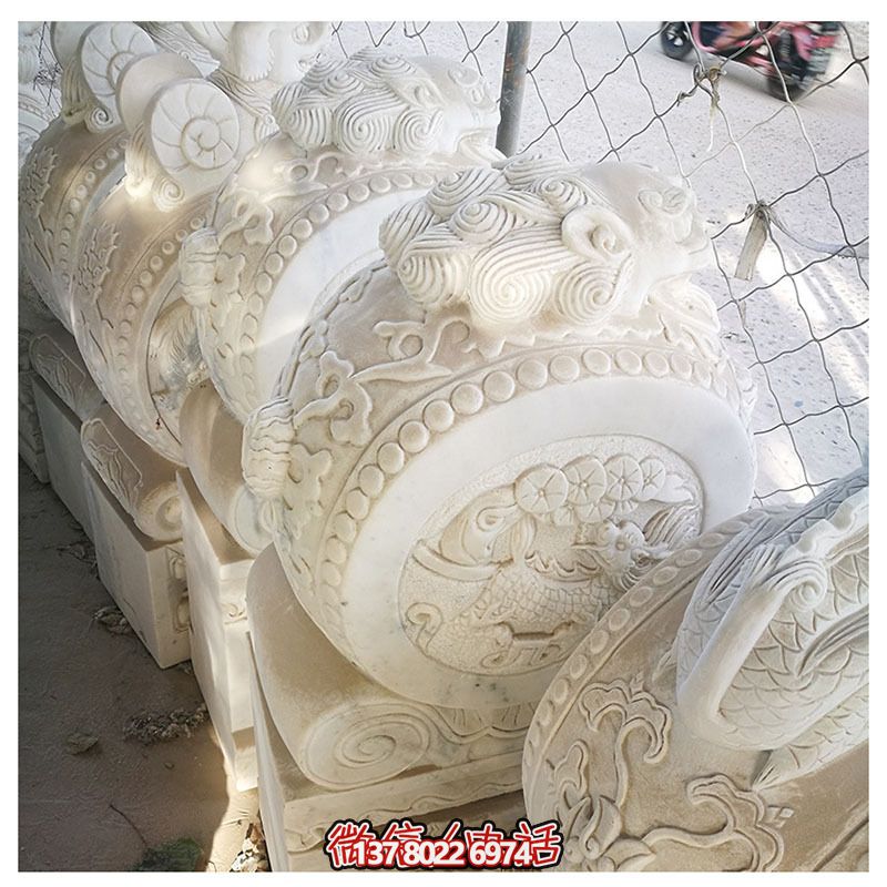 漢白玉抱鼓石門墩大型擺件酒店門口裝飾工藝雕塑 漢白玉抱鼓石門墩大型擺件酒店門口裝飾工藝雕塑