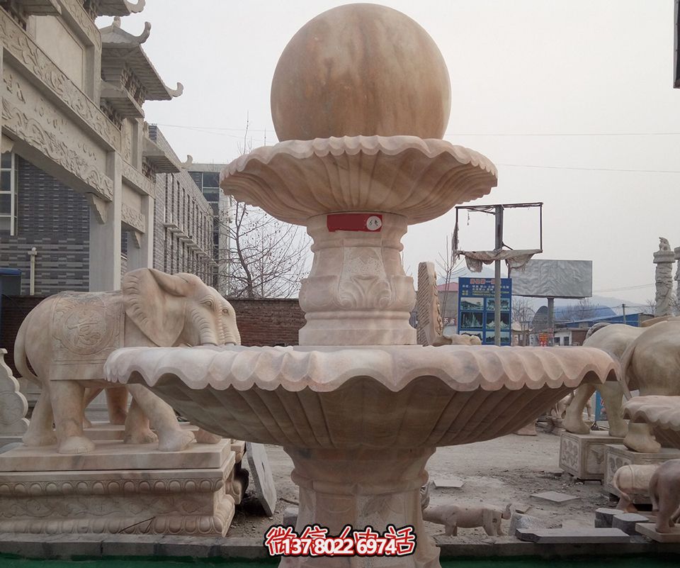 學校廣場雙層大理石風水球噴泉雕塑 學校廣場雙層大理石風水球噴泉雕塑