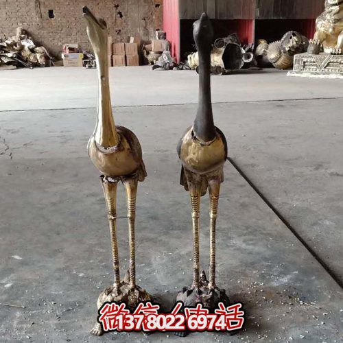 室內(nèi)銅雕動(dòng)物擺件仙鶴雕塑